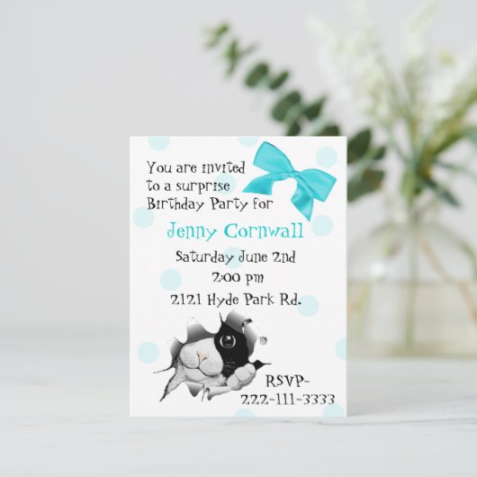 スイート子猫顔誕生日パーティーの招待 招待状 (スタンド正面)