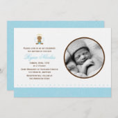 スイート男の赤ちゃん写真洗礼 招待状 (正面/裏面)