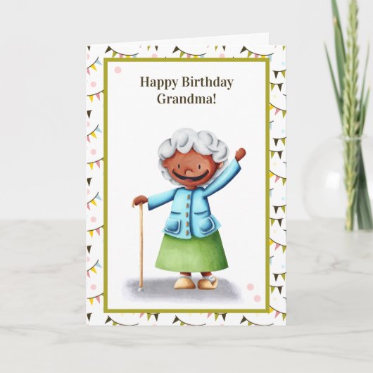 スイート祖母パーソナライズされた誕生日カード カード (正面)