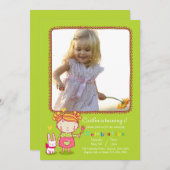 スイート誕生日ガールフォト招待状 招待状 (正面/裏面)