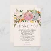 スイート開花フローラベビーシャワーありがとう 招待状 (正面/裏面)