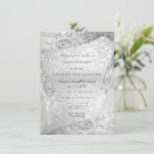 スイート16のウェディングドレス ピンク グレー ダイヤモンドスパーク 招待状 (スタンド正面)