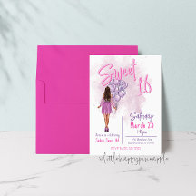 スイート16の誕生日パーティー招待状