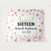 スイート16の誕生日写真ブースの背景バナー タペストリー (正面(横))