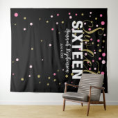 スイート16の誕生日写真ブース背景バナー タペストリー (インサイチュ(横))