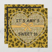 スイート16アニマルプリントチーター招待状 招待状 (正面/裏面)