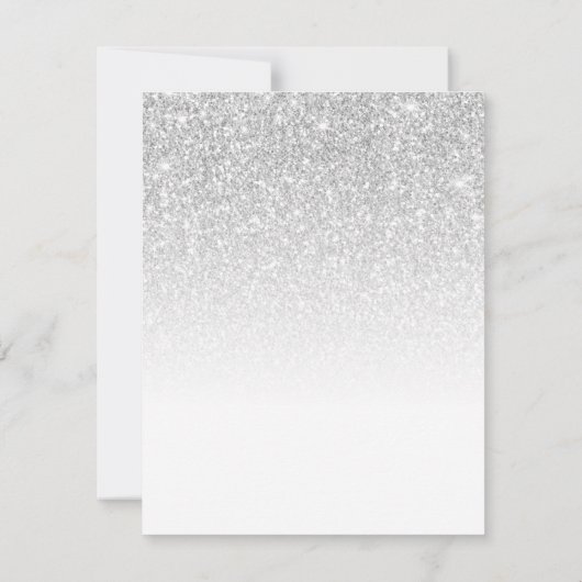 スイート16シルバーグリッターグラマラスパーティの招待状 招待状 (裏面)