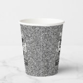 スイート16シルバーブラックグリッターパーソナライズされた 紙コップ (右)