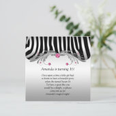 スイート16シルバーブラックゼブラピフェイクンク宝石 招待状 (スタンド正面)