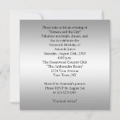 スイート16シルバーブラックゼブラピフェイクンク宝石 招待状 (裏面)