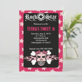 スイート16スカルパンクロッカ誕生日 招待状 (スタンド正面)