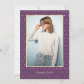 スイート16スクリモダンプトゴールドフォイルパープル誕生日 招待状 (裏面)