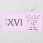 スイート16スペシャル誕生日XVIパーティー 招待状 (正面/裏面)