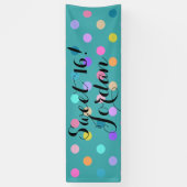 スイート16ターコイズ水色（全ドットバナー） 横断幕 (縦)