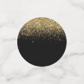 スイート16デコレーションテーブル紙吹雪ブラック&金ゴールド コンフェッティ (スモール正面)