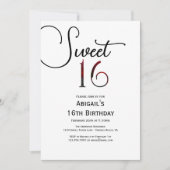 スイート16トレンディーパリ、エッフェルタワー、赤いバルーン 招待状 (正面)