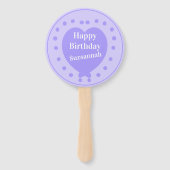 スイート16ハッピーバースデーパープルハート個人名 ハンドファン (裏面)