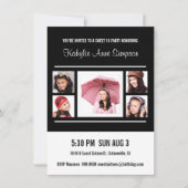 スイート16バースデーパーティーと写真 招待状 (正面)