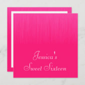 スイート16バースデーパーティーホットピンクスタティック 招待状 (正面/裏面)
