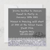 スイート16パリテーマきらきら光るパーティの招待状 招待状 (裏面)