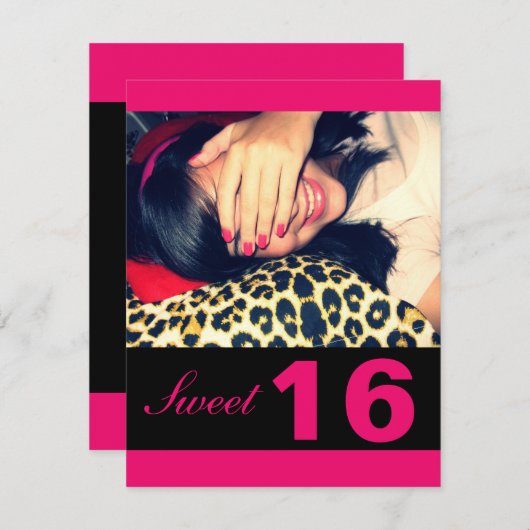 スイート16パーティの招待状 招待状 (正面/裏面)