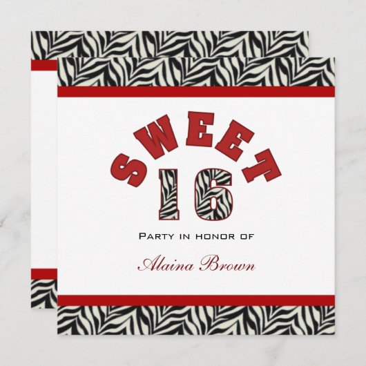 スイート16パーティの招待状 招待状 (正面/裏面)