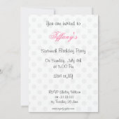 スイート16パーティーの招待状 招待状 (裏面)