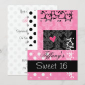 スイート16パーティーの招待状 招待状 (正面/裏面)