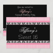 スイート16パーティーの招待状 招待状 (正面/裏面)