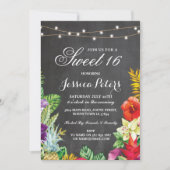 スイート16パーティーアロハトロピカルライト招待状 招待状 (正面)