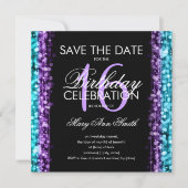 スイート16パーティーセーブザデートスパークルスパープルティール（緑がかった色） 招待状 (正面)