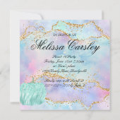 スイート16パーティーパンプキンパステルグリッターグラム 招待状 (裏面)