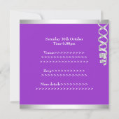 スイート16パーティーパープル白銀の弓バルーン 招待状 (裏面)