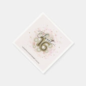 スイート16パーティーピンク金ゴールド紙吹雪 スタンダードカクテルナプキン (角)