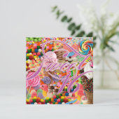 スイート16パーティー招待状キャンディピンクグリッター 招待状 (スタンド正面)