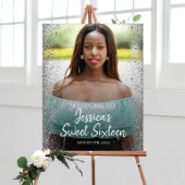 スイート16パーティー ウェルカムサイン 写真付き ポスター