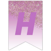 スイート16パーティー、落下バラ金ゴールドグリッターと写真 バンティングフラッグ (第2の旗)