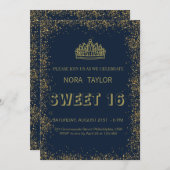スイート16パーティー：輝き、華やかさ、そして楽しい時間！ 招待状 (正面/裏面)