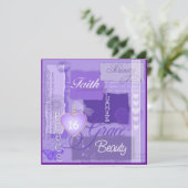 スイート16パープルヴィンテージオーガニック招待状 招待状 (スタンド正面)