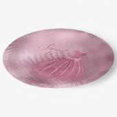 スイート16ピンクグリッタードレスエレガントパーティー  ペーパープレート (アングル)