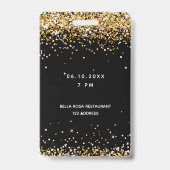 スイート16ブラック金ゴールドvipパーティーパス バッジ (裏面)