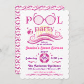 スイート16プールパーティの招待状 招待状 (正面/裏面)