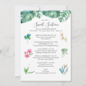 スイート16プールパーティー誕生日招待状 セーブザデート (正面)