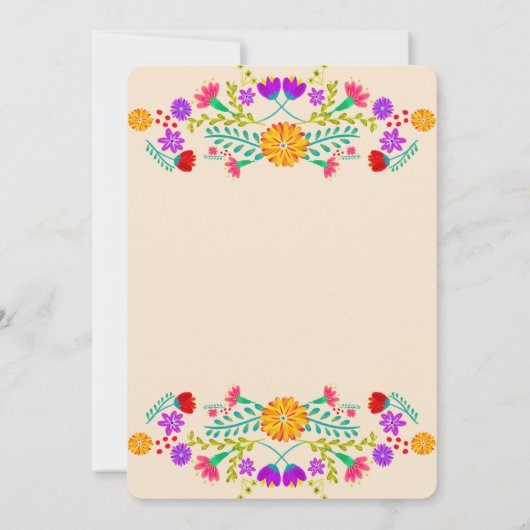 スイート16メキシコフィエスタシャンパンフローラ誕生日 招待状 (裏面)