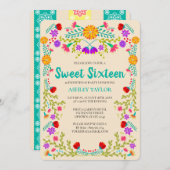 スイート16メキシコフィエスタパペルピカドシャンパン 招待状 (正面/裏面)