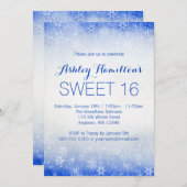 スイート16ヴィンテージブルーウィンターワンダーランド 招待状 (正面/裏面)