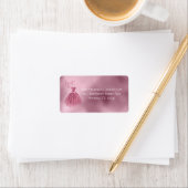 スイート16十六ピンクグリッタードレエレガントスパーティー ラベル (インサイチュ)