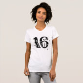 スイート16名前をカスタムする誕生日ギフトグランジ文字V01 Tシャツ (正面フル)