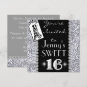 スイート16招待状テーマパリ 招待状 (正面/裏面)