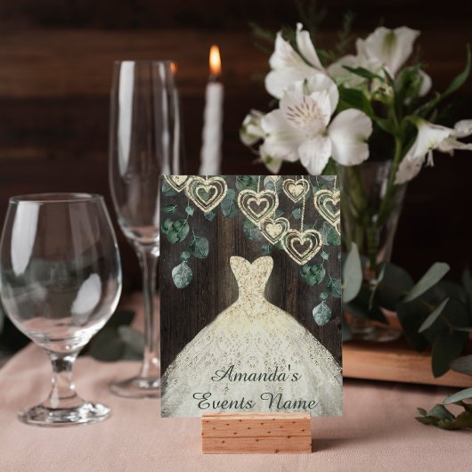 スイート16歳の誕生日ウェディングドレス 緑 ラスティックウッド 招待状